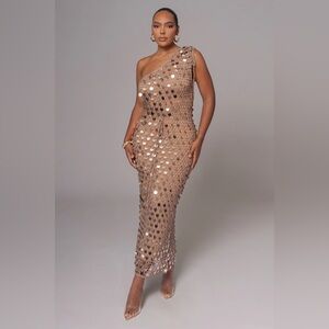 JLUXLABEL- Beige Opulent Sunsets Maxi Dress